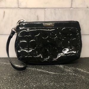 Black Leather Coach Wristlet